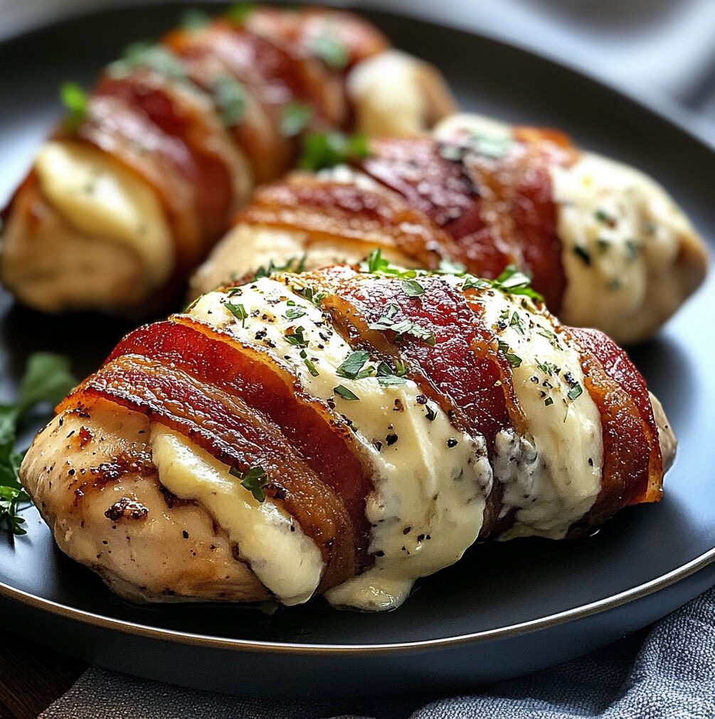Bacon Wrapped Cream Cheese Stuffed Chicken Breast