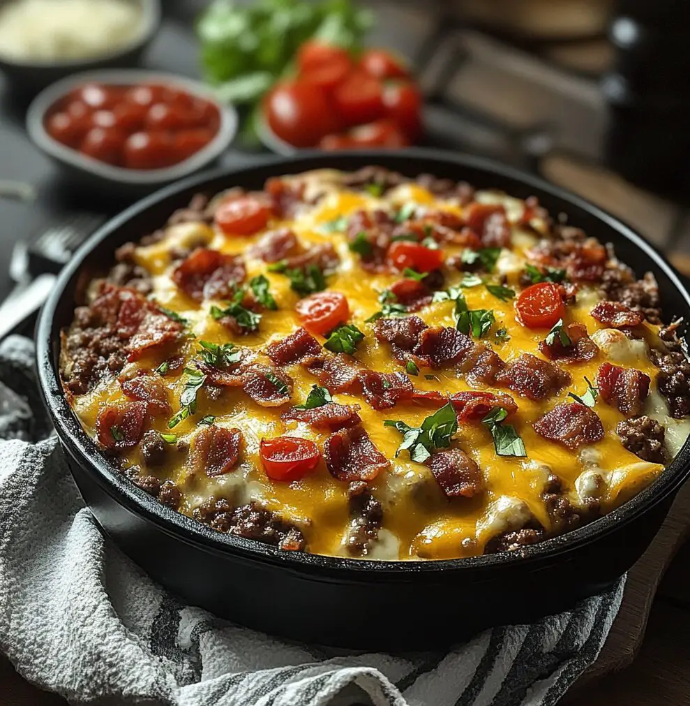 Low Carb Bacon Cheeseburger Casserole