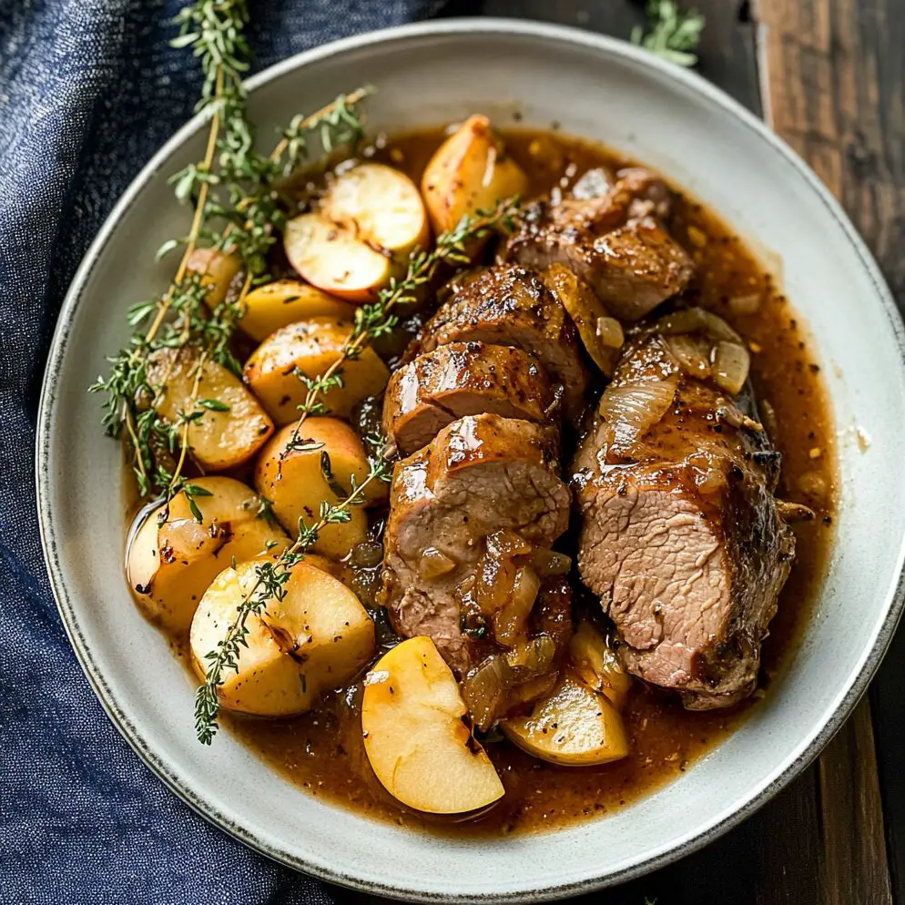 Slow Cooker Pork Tenderloin with Apples
