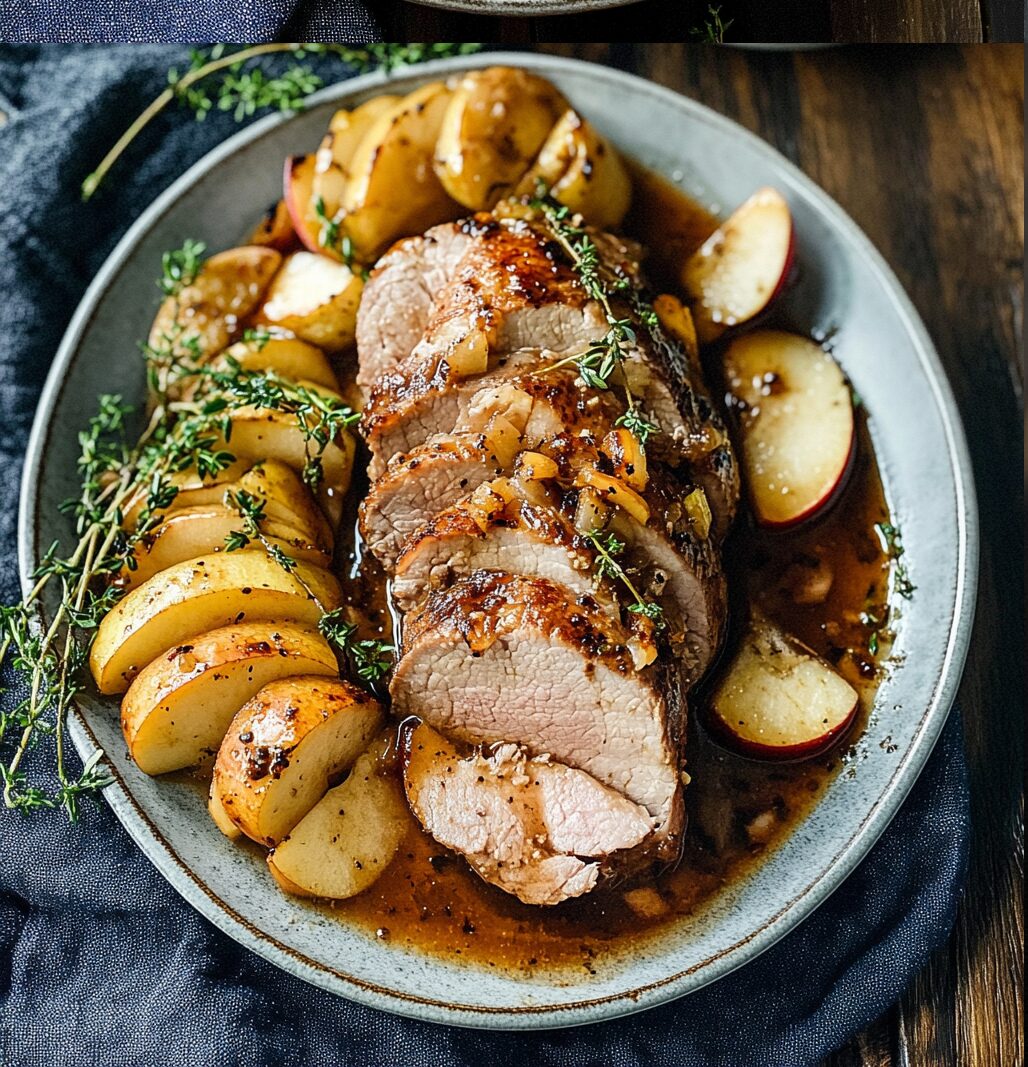Slow Cooker Pork Tenderloin with Apples