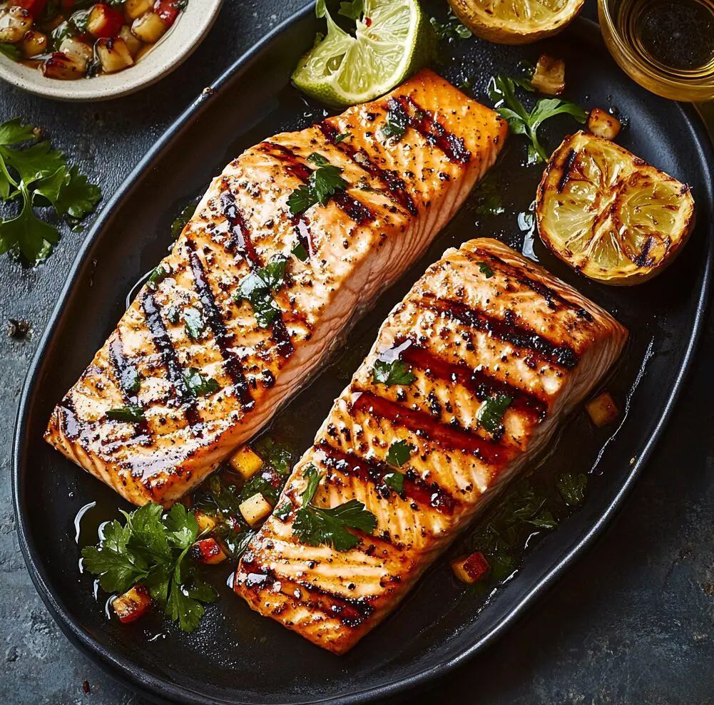 Grilled Salmon with Dijon-Garlic Marinade
