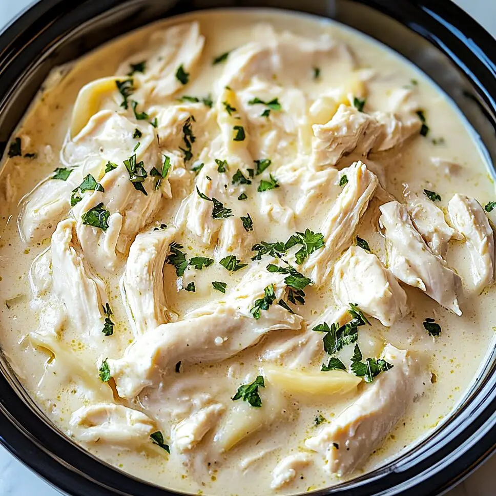Keto Crockpot Chicken Alfredo