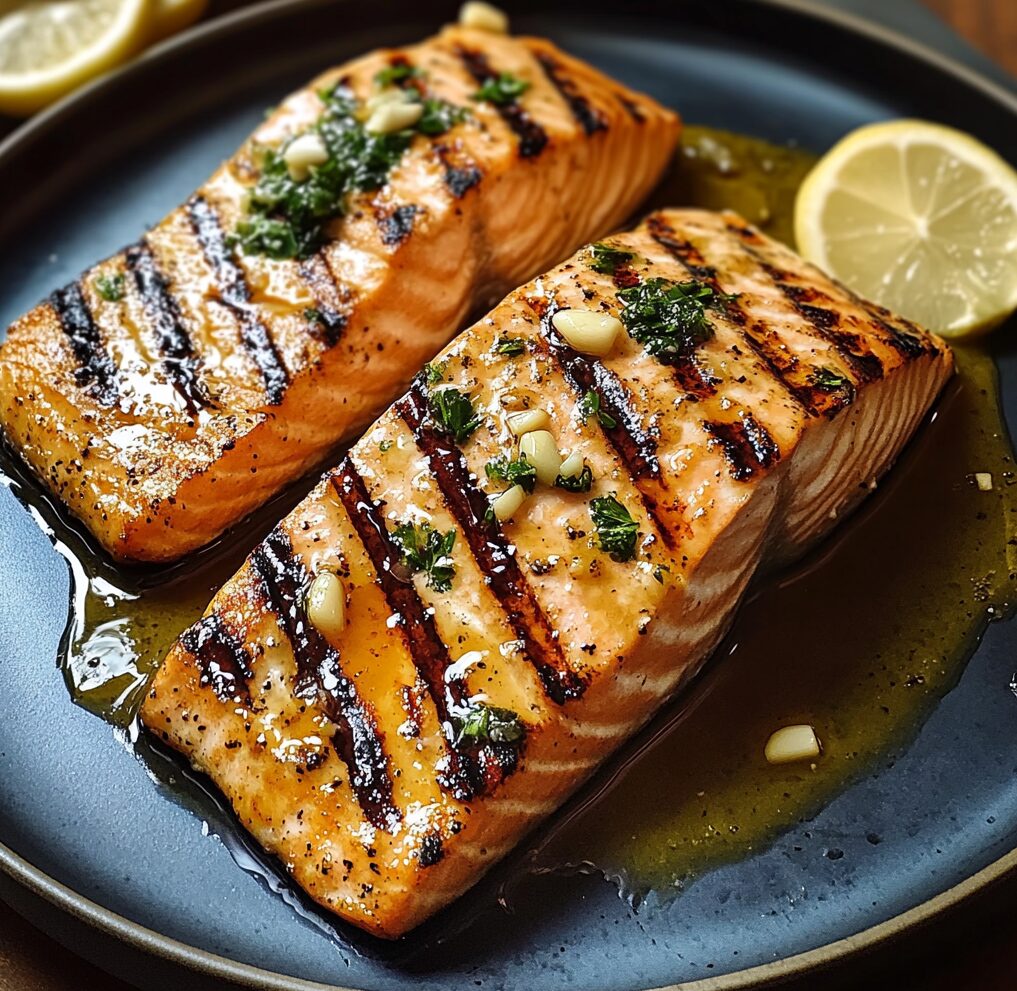 Grilled Salmon with Dijon-Garlic Marinade