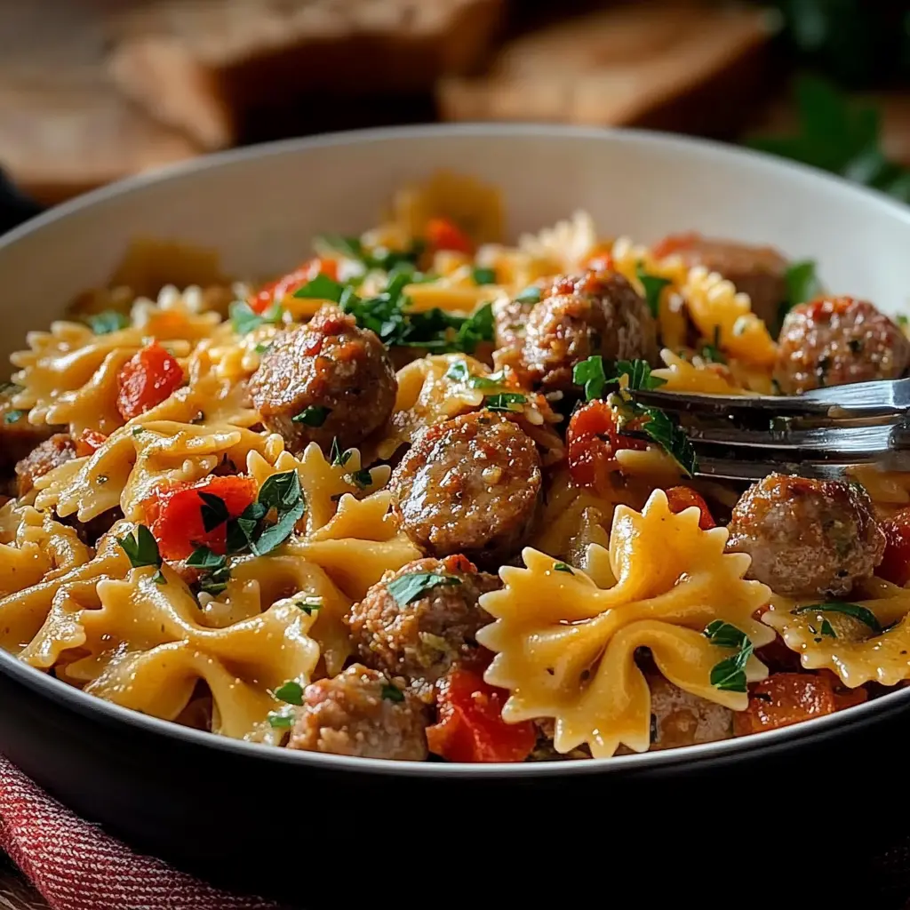 Italian Sausage with Bow Tie Pasta