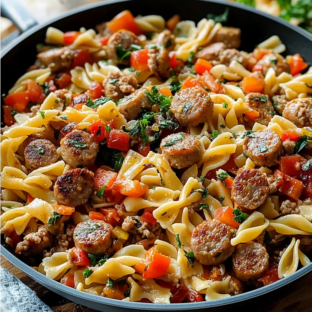 Italian Sausage with Bow Tie Pasta