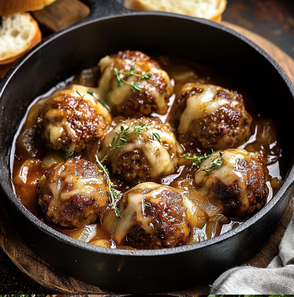 French Onion Meatballs