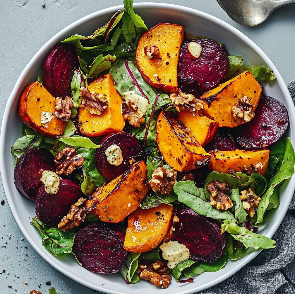 Roasted Pumpkin and Beetroot Salad