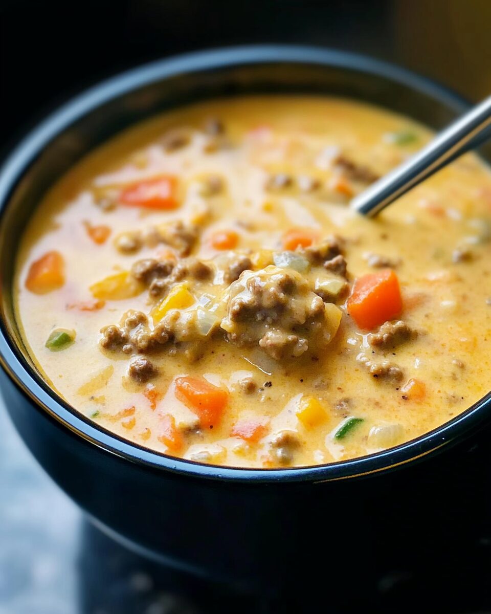 Crock Pot Cheeseburger Soup
