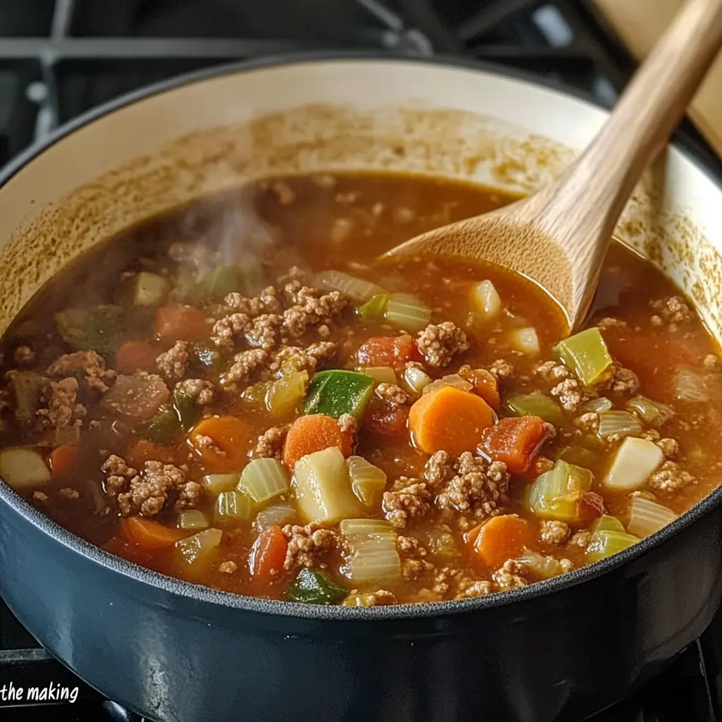 Hearty Ground Beef and Savory Cabbage Soup