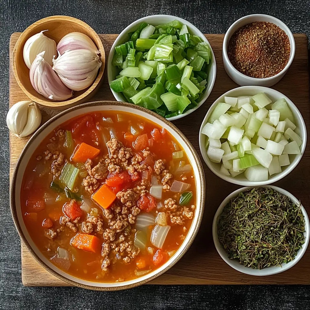 Hearty Ground Beef and Savory Cabbage Soup