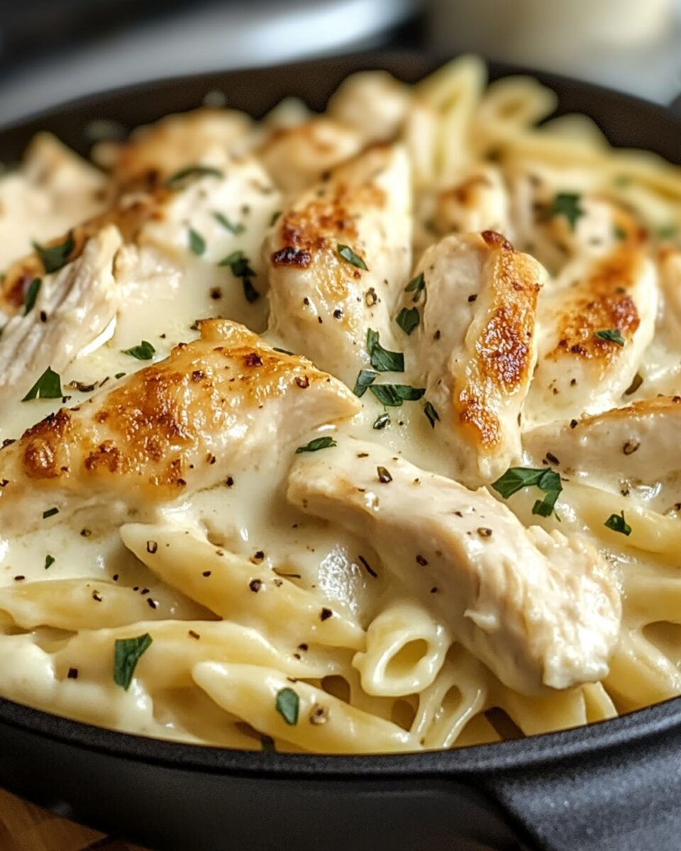 Creamy White Cheddar Chicken Pasta