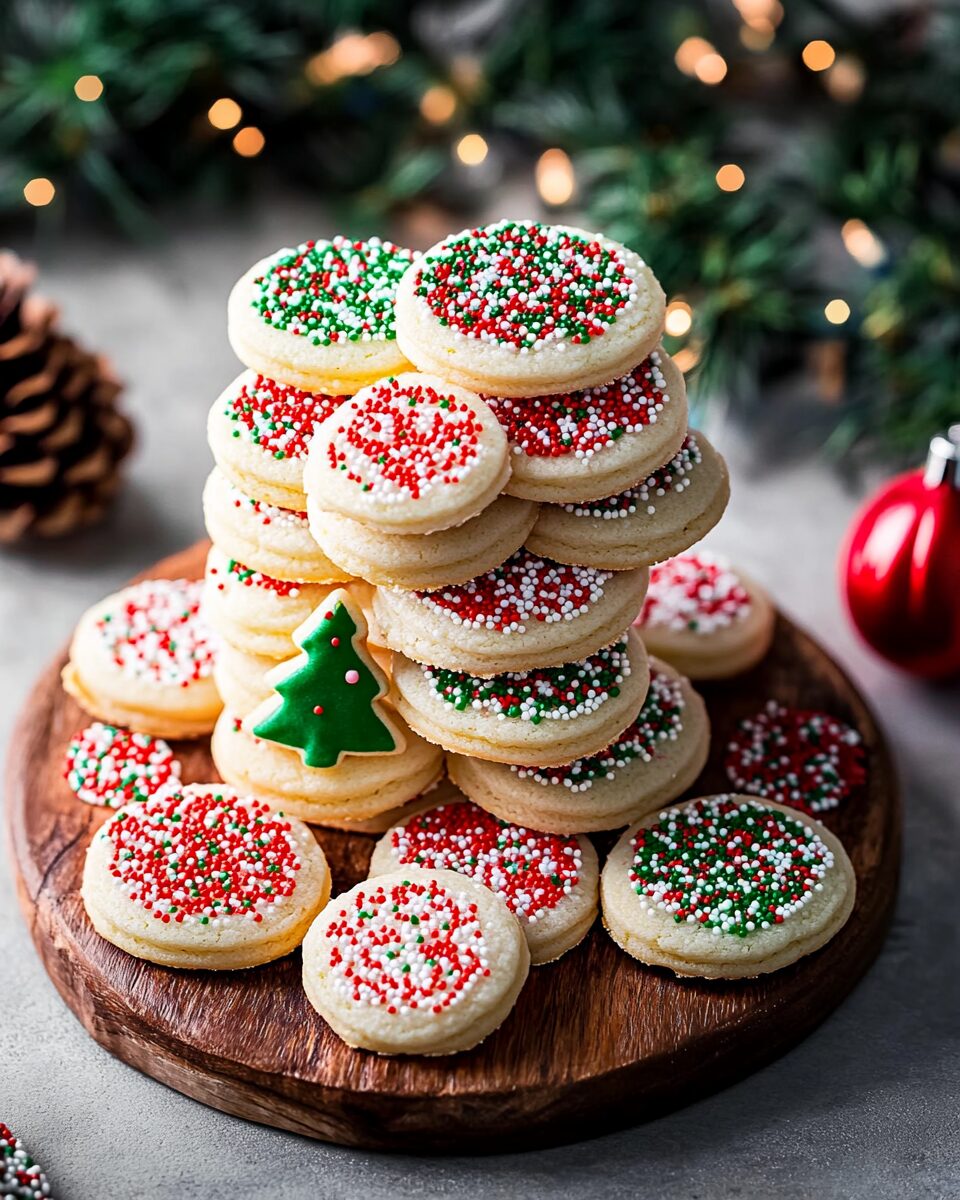 Stacked Christmas Sprinkle Cookies