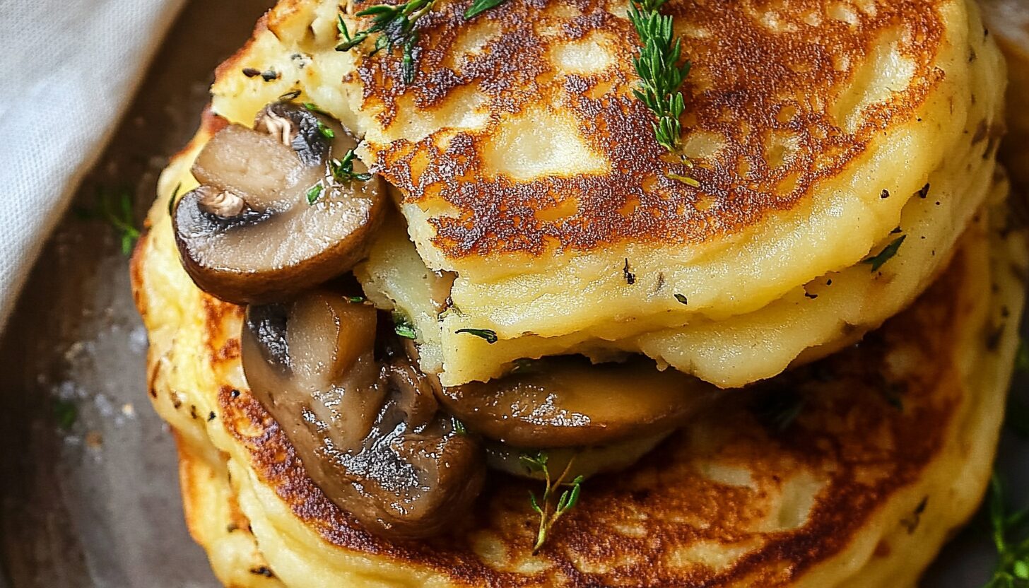 Mushroom-Stuffed Potato Pancakes