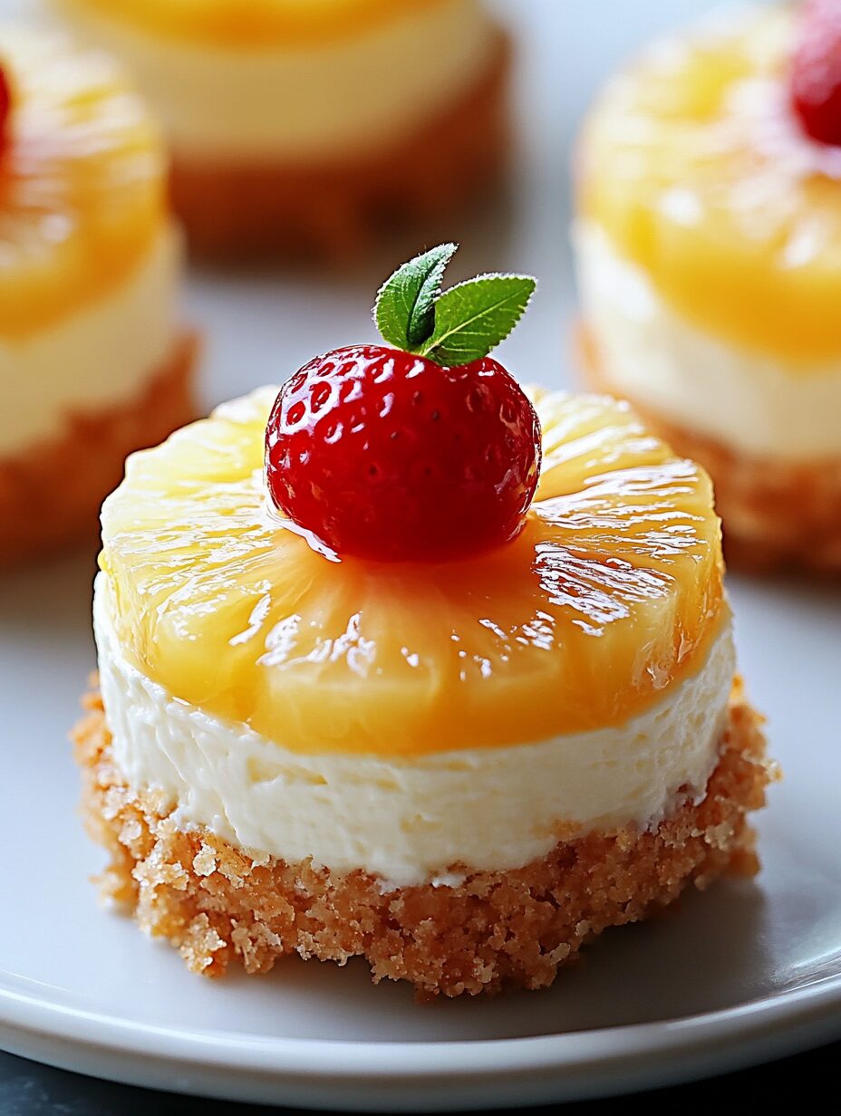 Mini Pineapple Upside-Down Cheesecakes