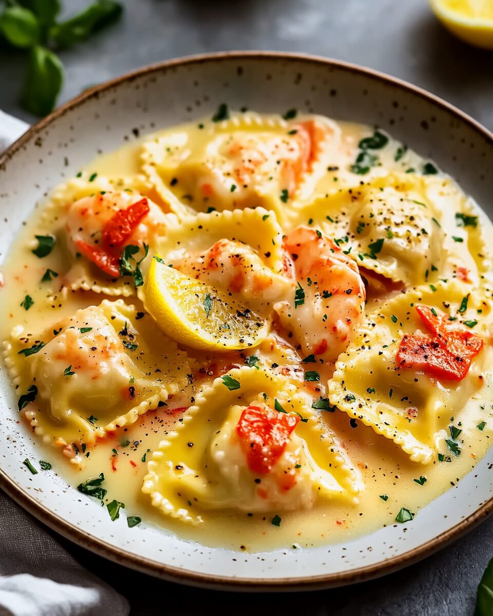 Lobster Ravioli with Lemon Butter Sauce