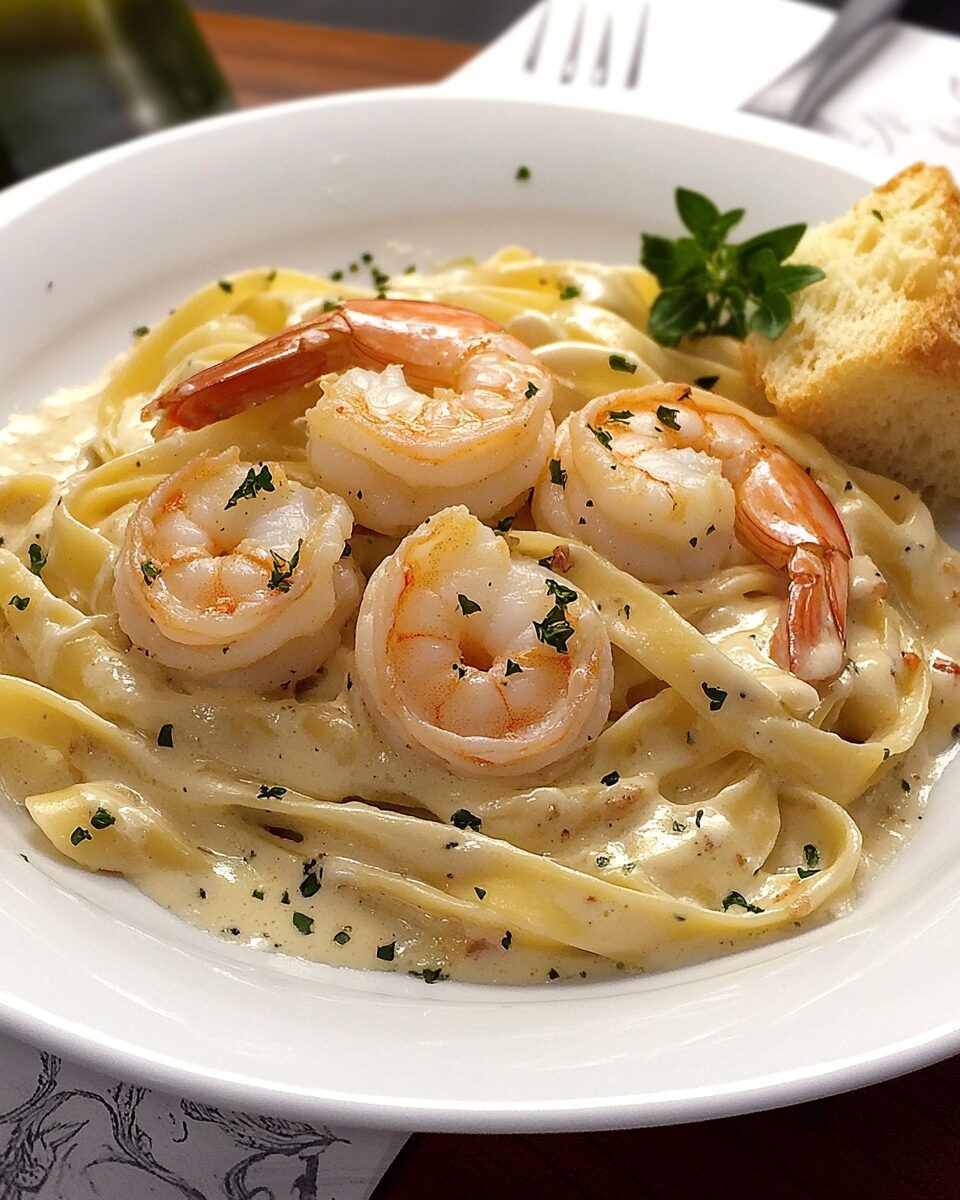 Fettuccine Alfredo with Shrimp