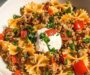 Turkish Bowtie Pasta with Spiced Meat