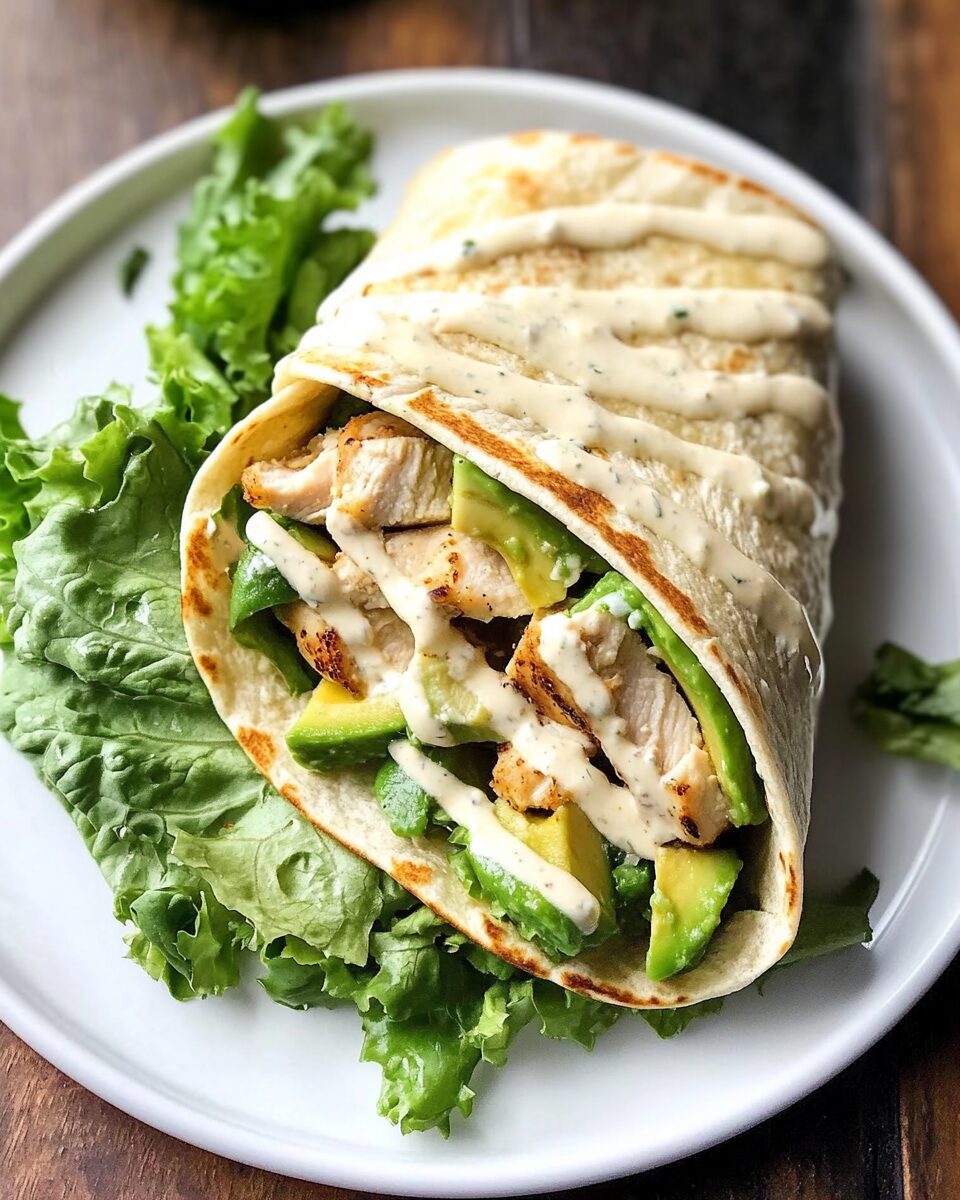 Chicken Avocado Caesar Salad Wrap