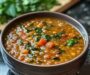 Hearty Vegan Lentil Soup with Spinach