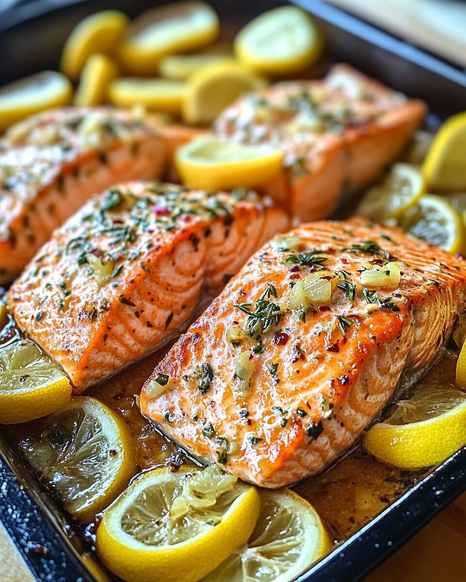 Sheet Pan Lemon Garlic Butter Salmon