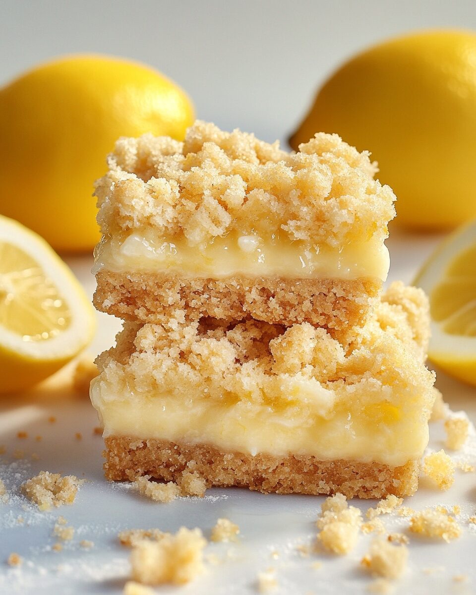 Zesty Lemon Crumb Bars with Buttery Topping