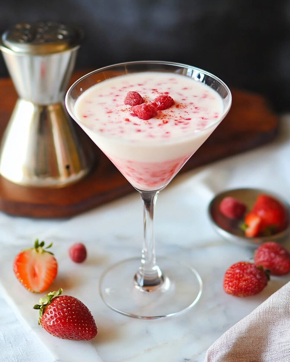 White Chocolate Strawberry Martini