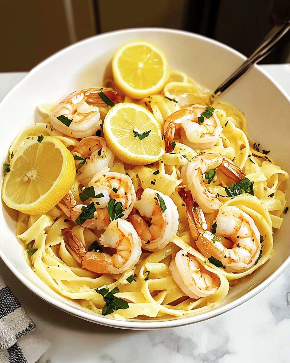 Lemon Garlic Shrimp Pasta