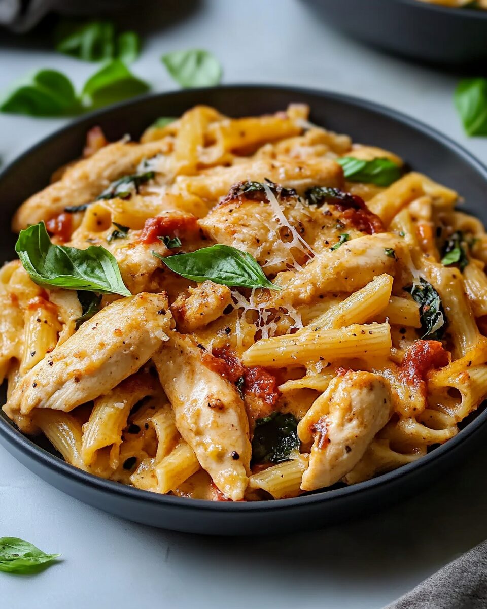 Marry Me Chicken Pasta Bake