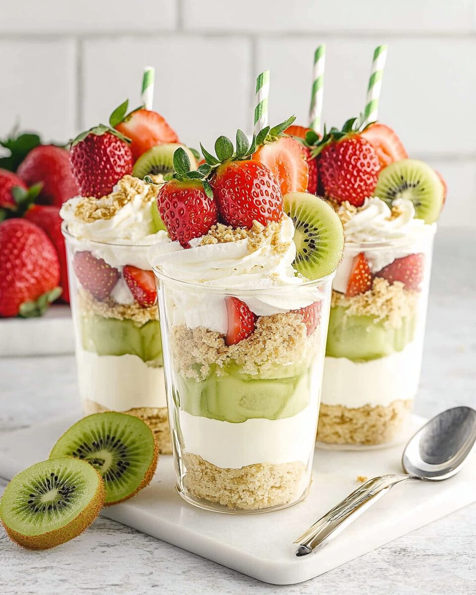 Strawberry Kiwi Cheesecake Parfaits