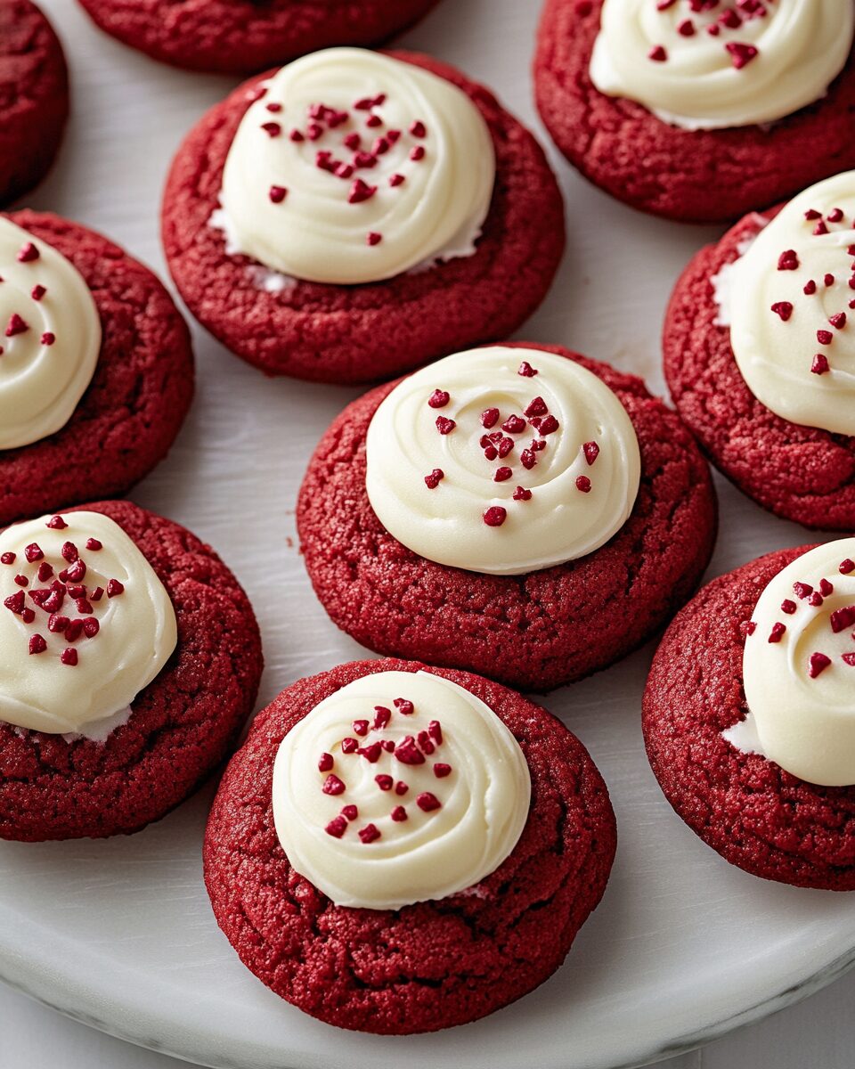 Red Velvet Cookies with Cream Cheese Frosting