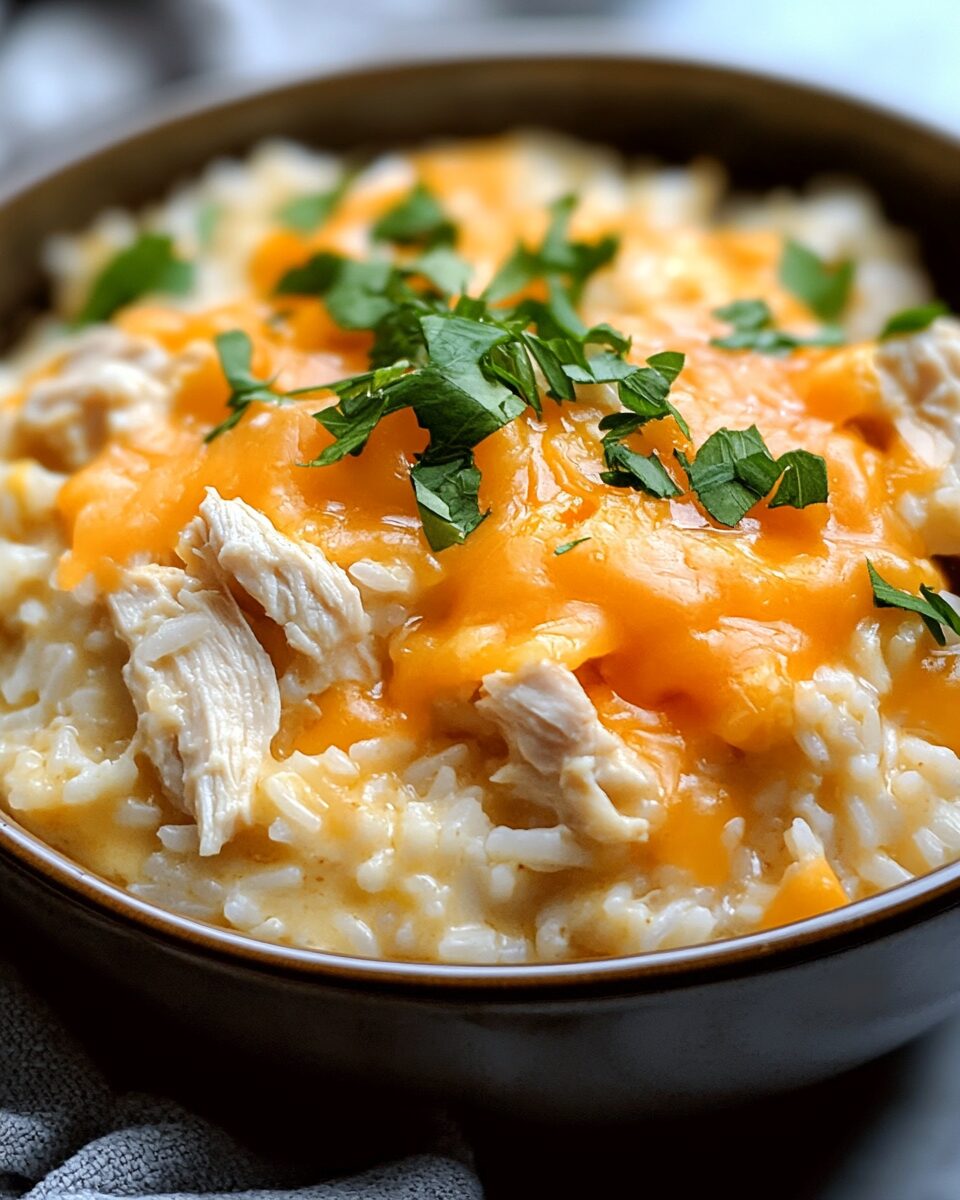 Crockpot Cheesy Chicken and Rice