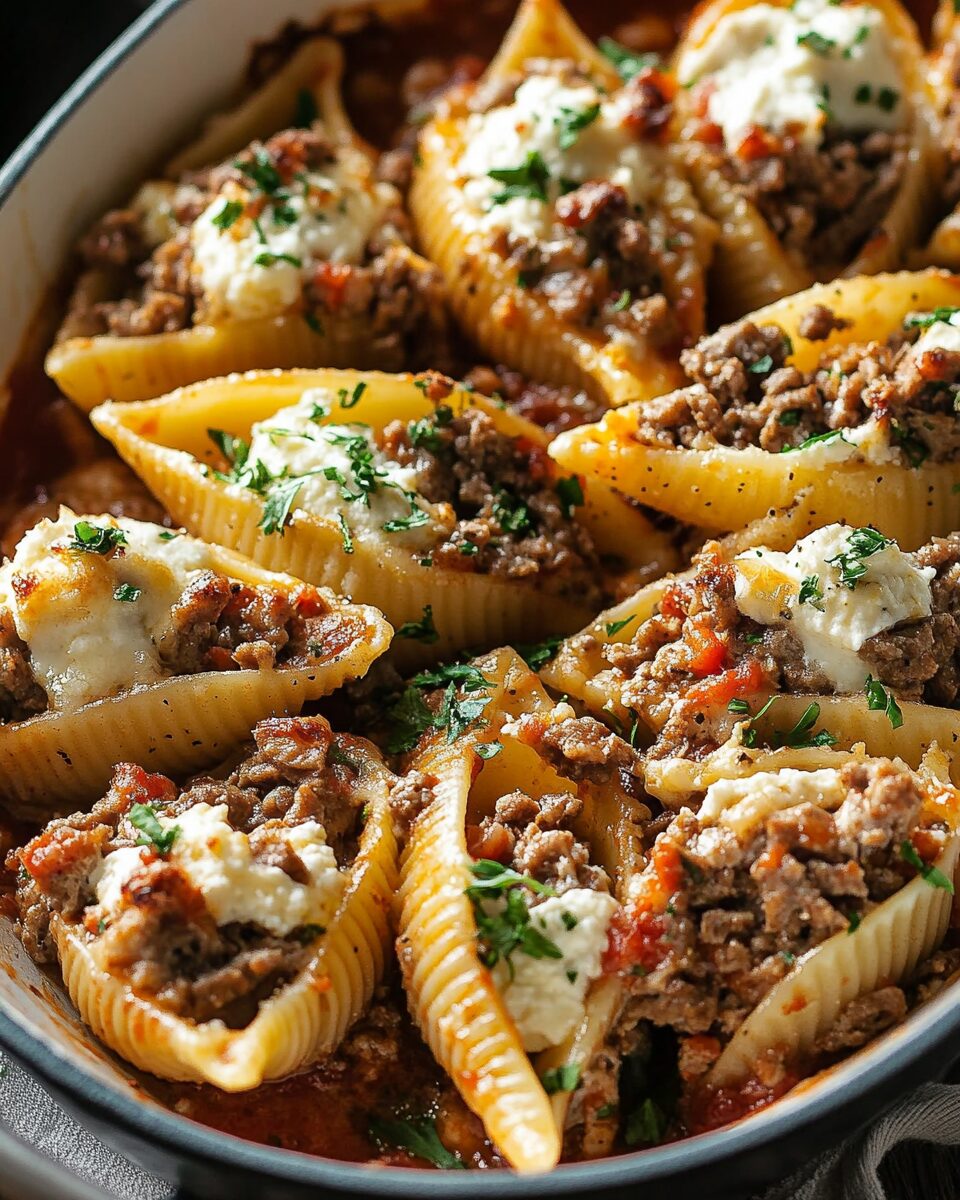 Stuffed Pasta Shells with Savory Beef and Ricotta
