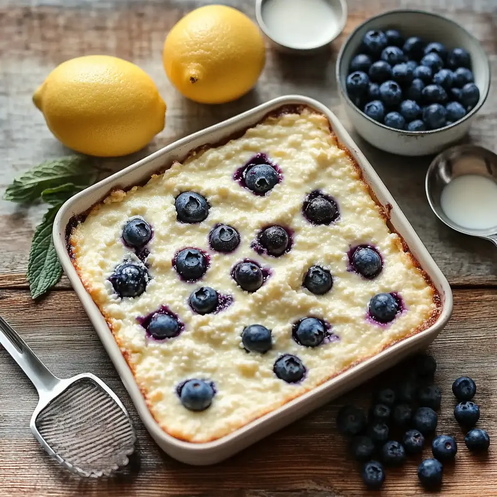 Sweet and Tangy Cottage Cheese Blueberry Bake