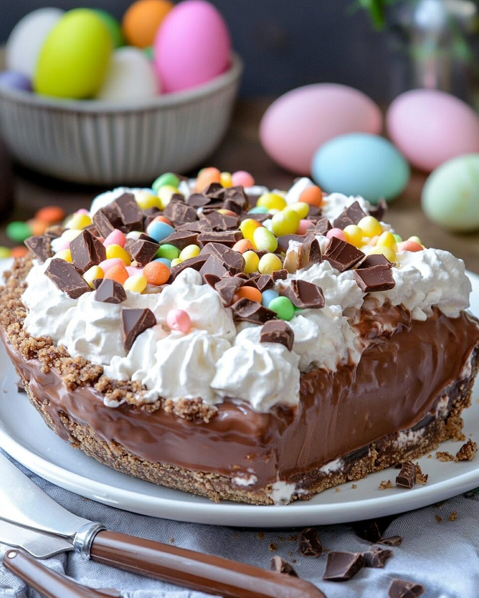 No-Bake Easter Chocolate Pie