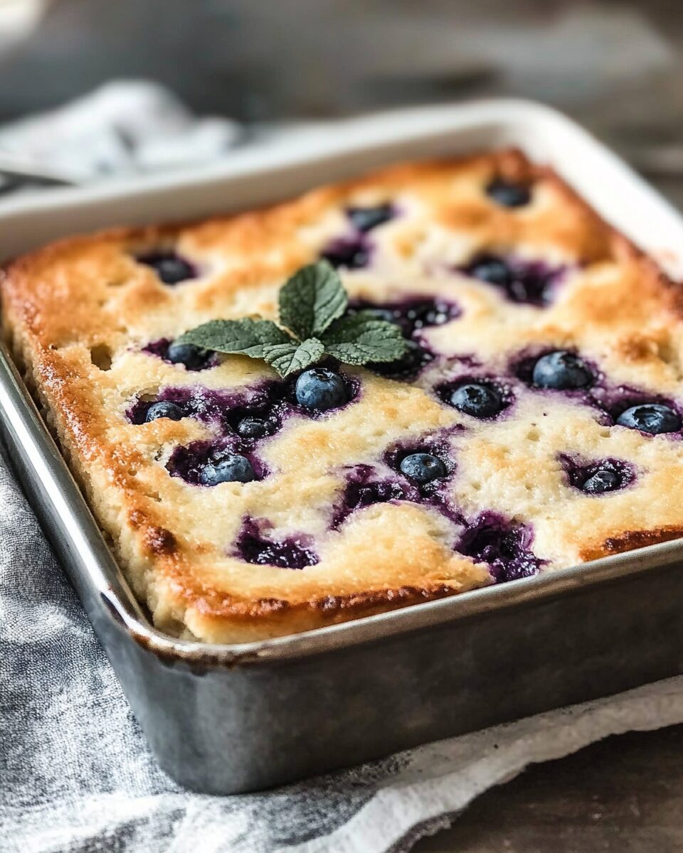 Sweet and Tangy Cottage Cheese Blueberry Bake