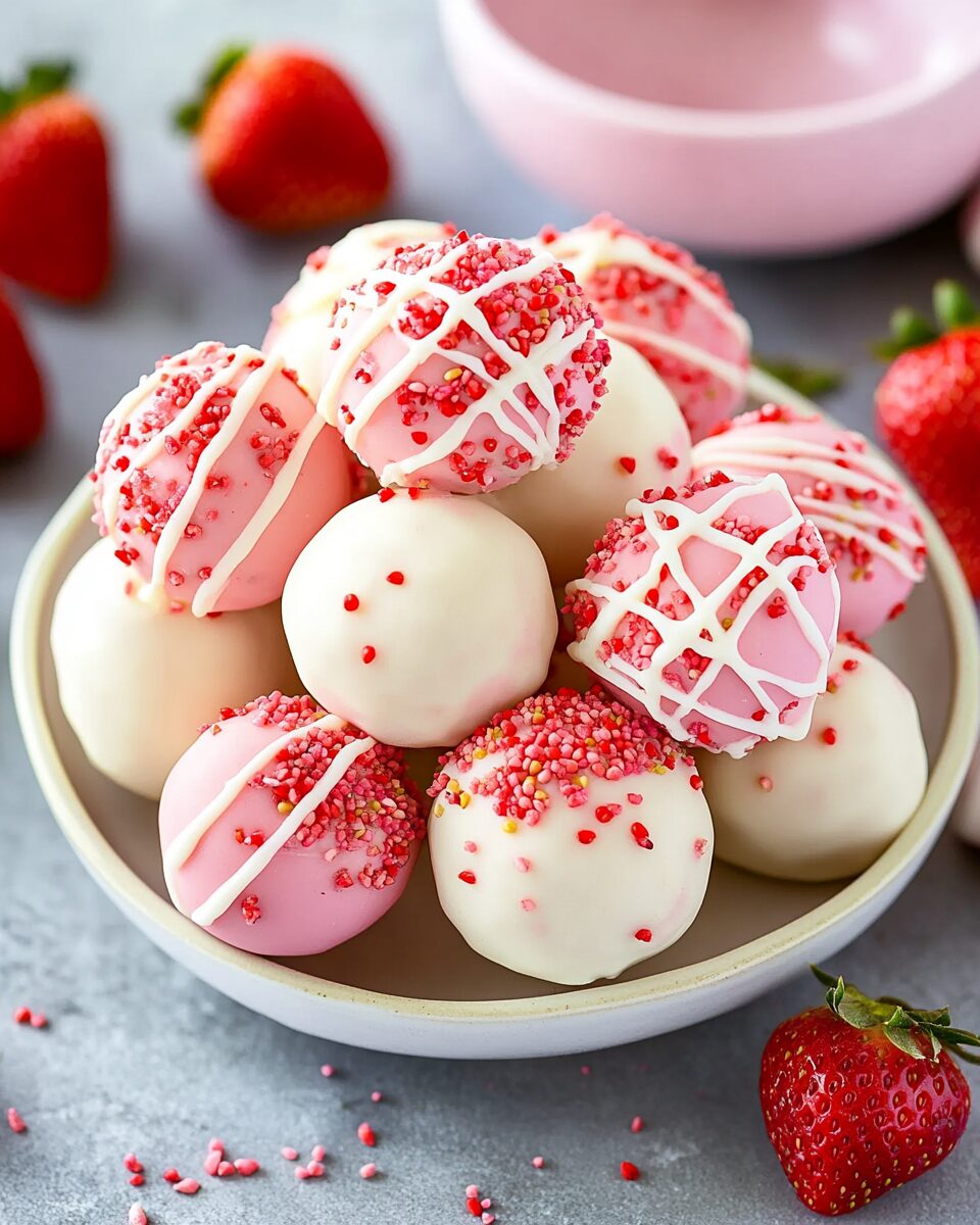 Strawberry No-Bake Cake Balls