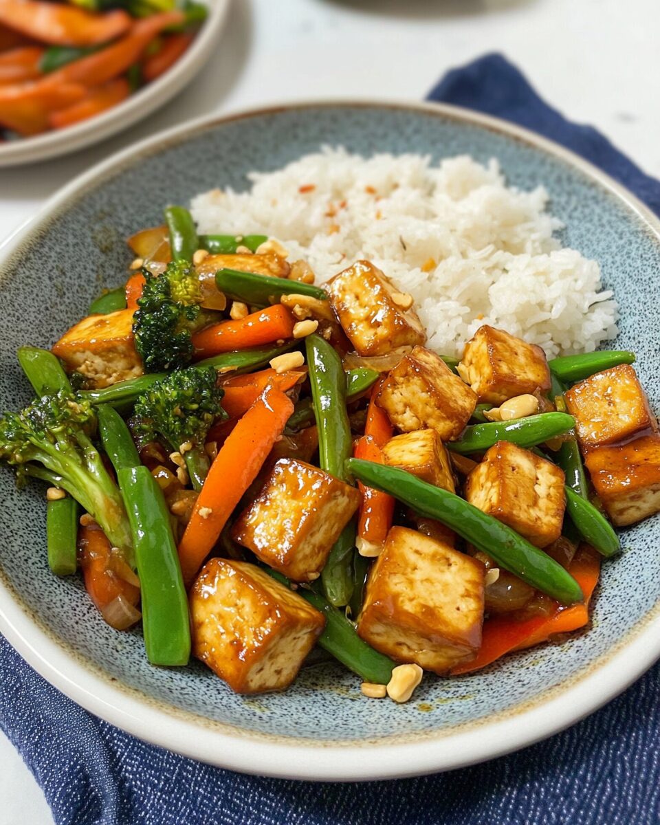 Tofu Stir-Fry with Veggies and Rice