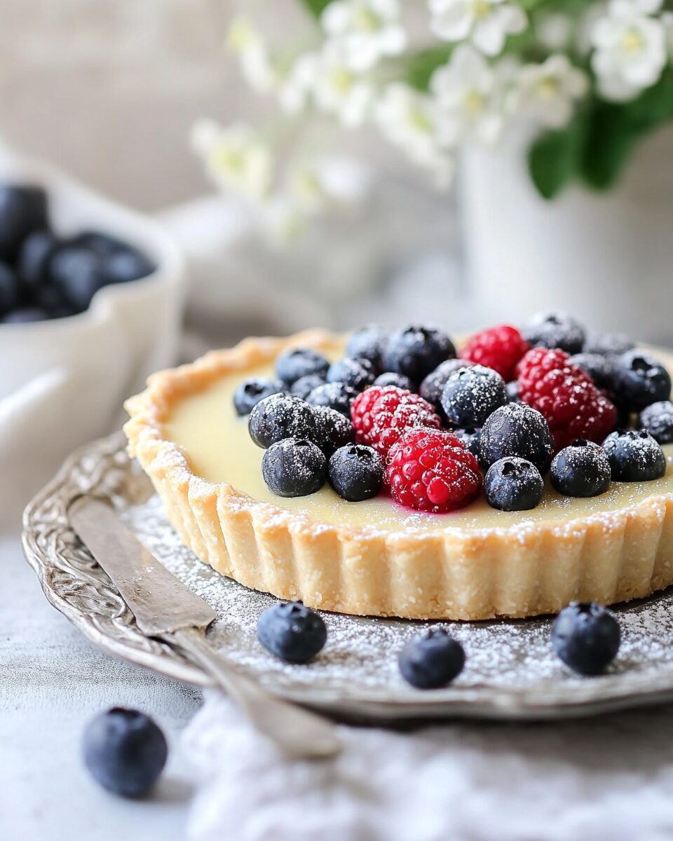 Vanilla Bean Custard Tart with Fresh Berries