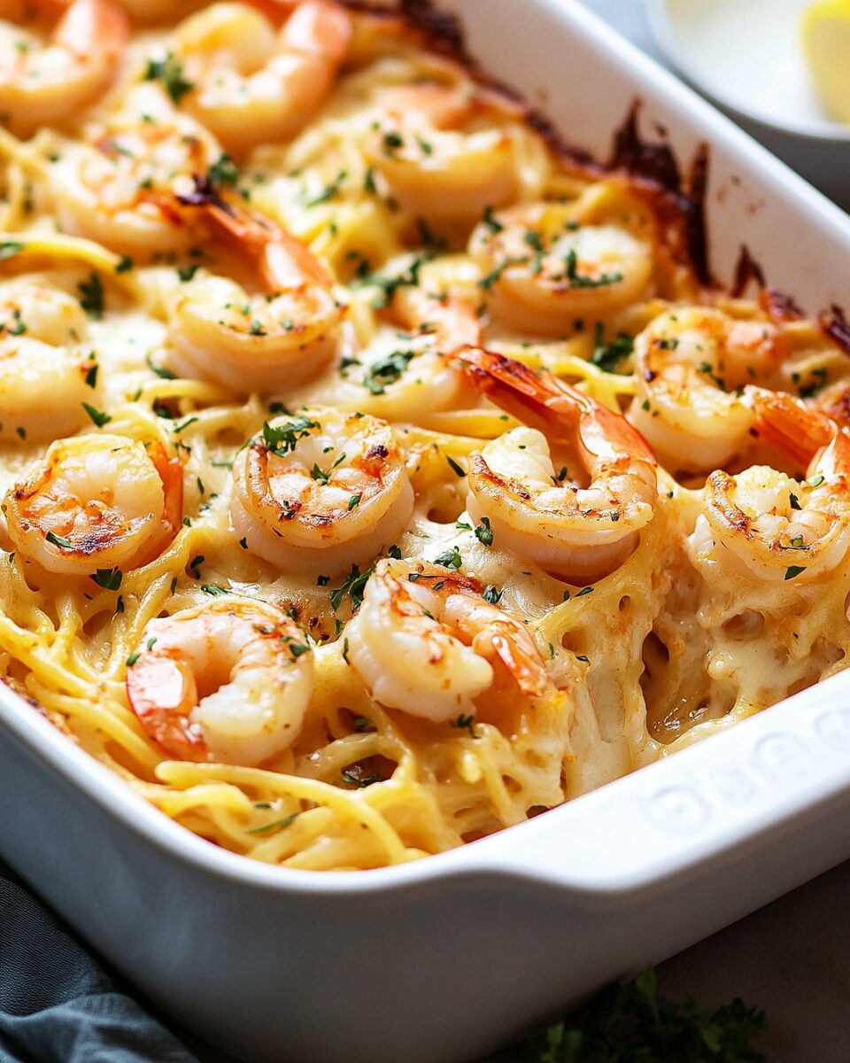Shrimp Scampi Pasta Bake
