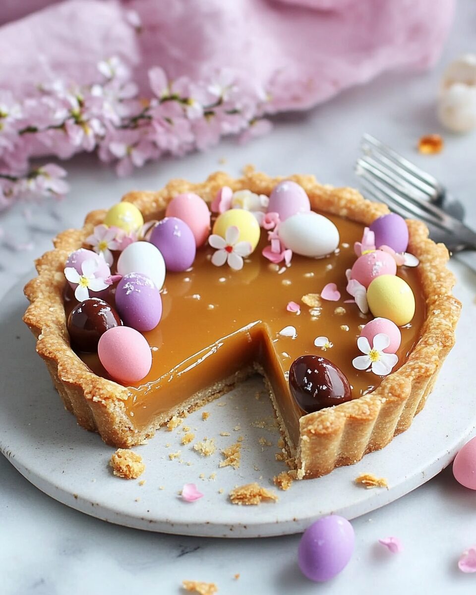 Salted Caramel Easter Tart