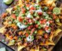 Loaded Beef and Bean Nachos