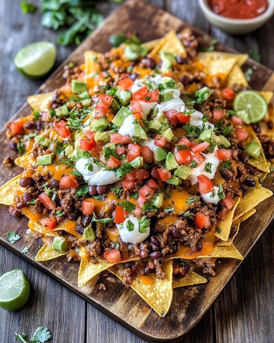 Loaded Beef and Bean Nachos
