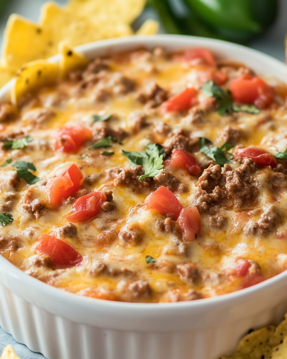 Cheesy Rotel Beef Dip