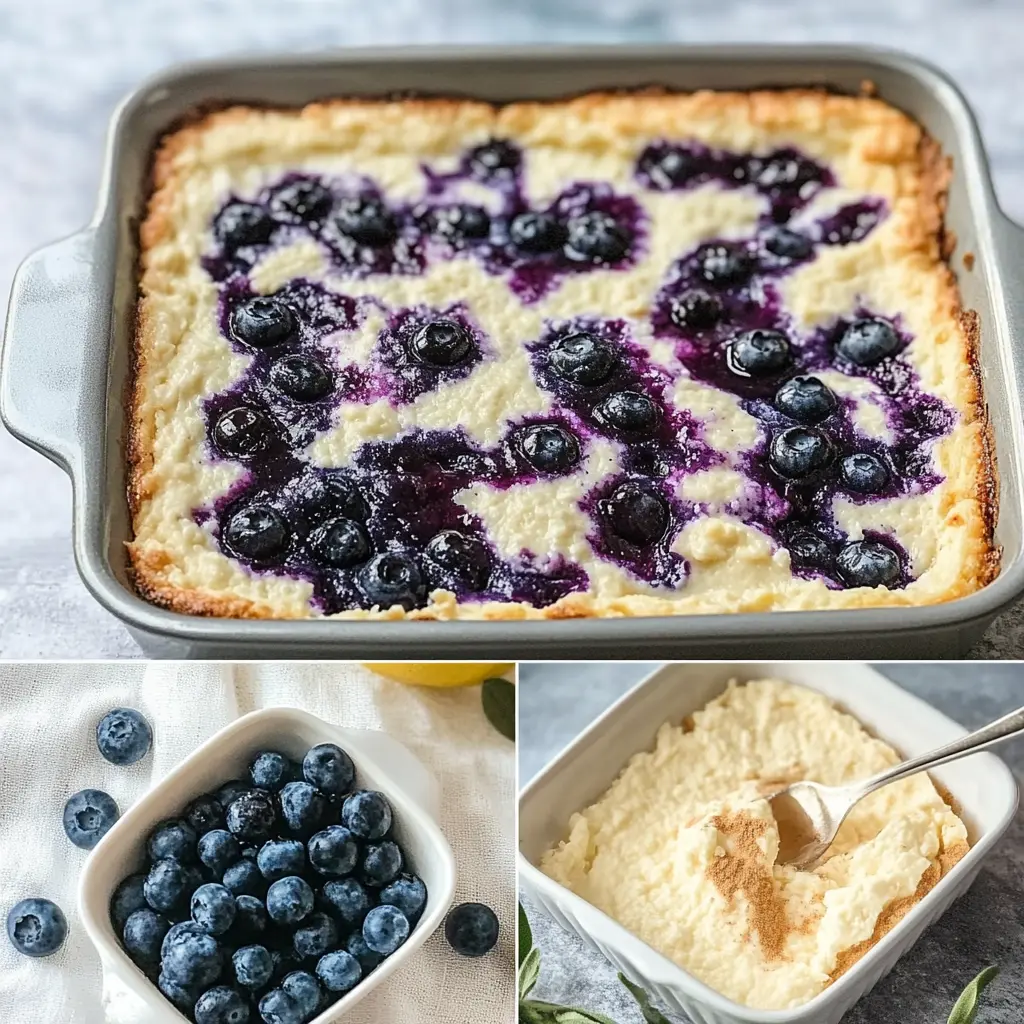 Sweet and Tangy Cottage Cheese Blueberry Bake