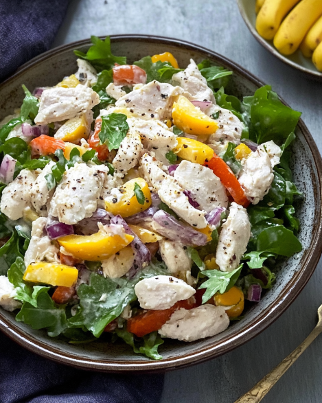 Cottage Cheese Chicken Salad with Banana Peppers