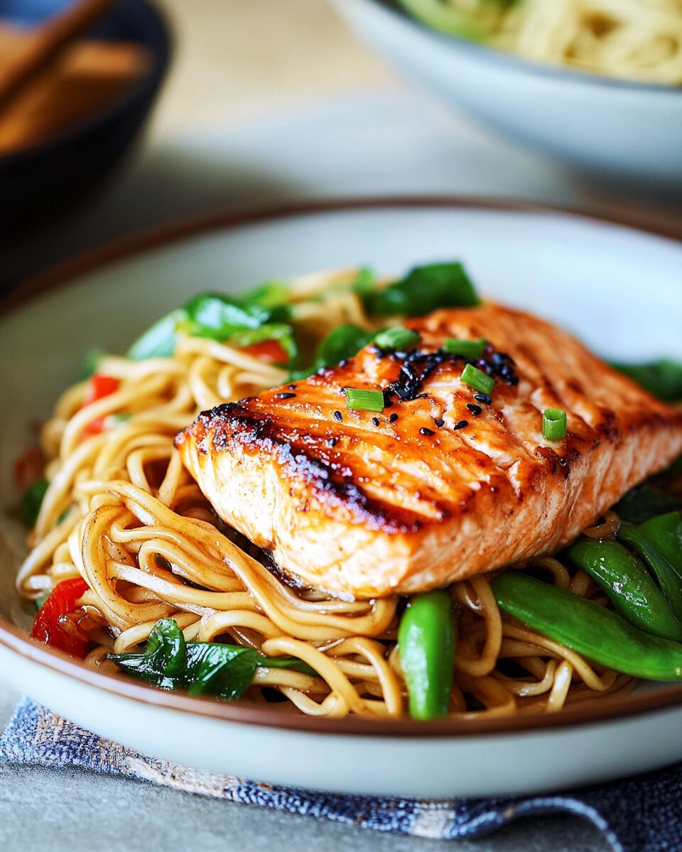Asian Salmon and Noodles