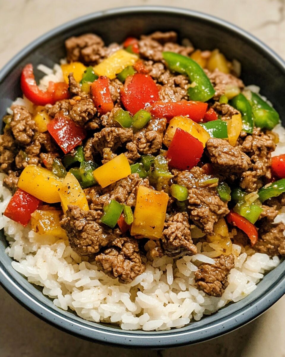 Beef and Pepper Rice Bowl
