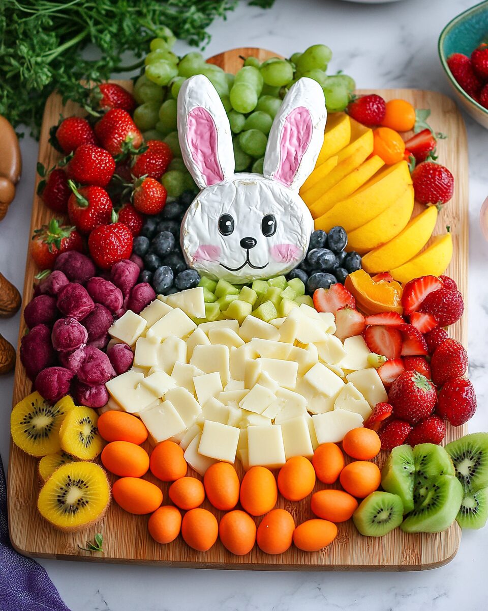 Easter Bunny Cheese and Fruit Board