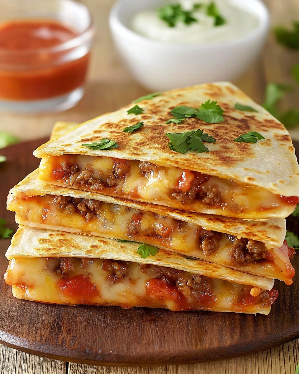 Cheesy Ground Beef Quesadillas