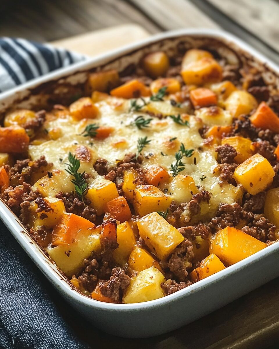 Ground Beef and Autumn Vegetable Casserole